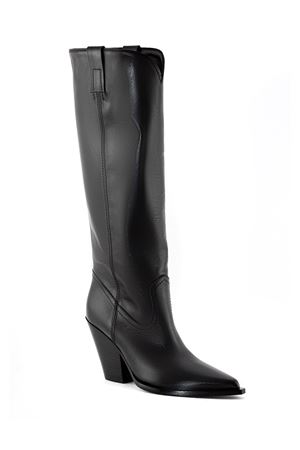 Texan boots in black leather ELENA IACHI | E3998NERO